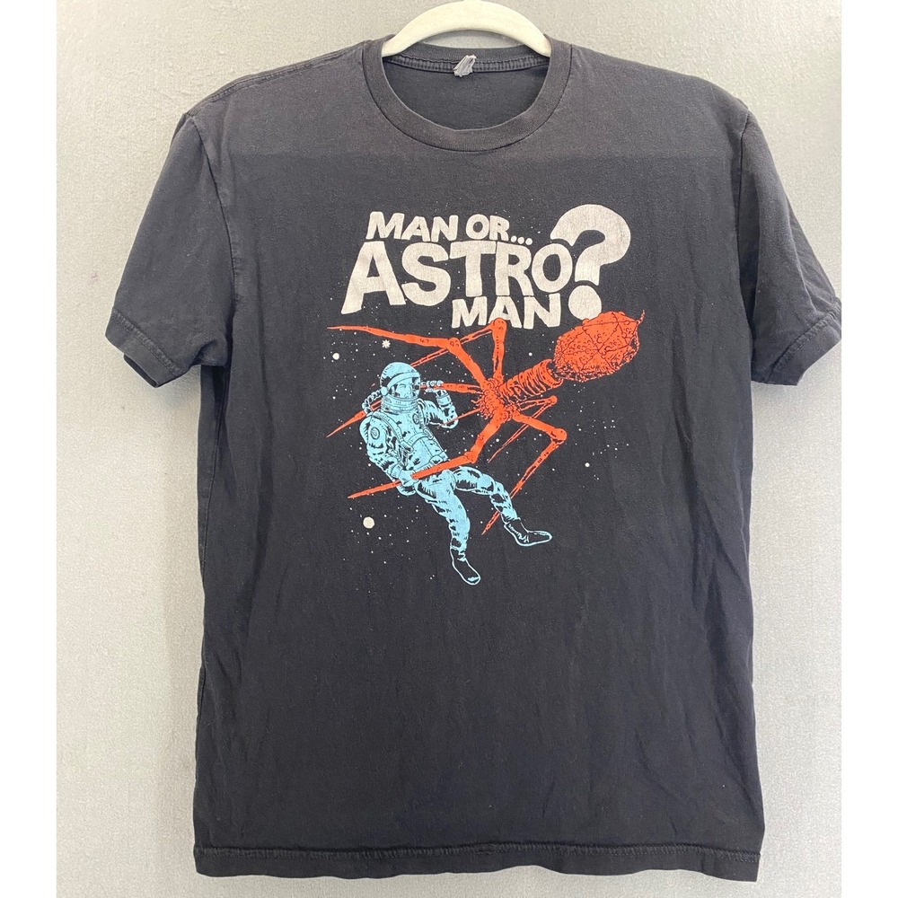 Man Or Astro-Man? Graphic T-Shirt Mens Small Black Sci-Fi Band Tee Next Level